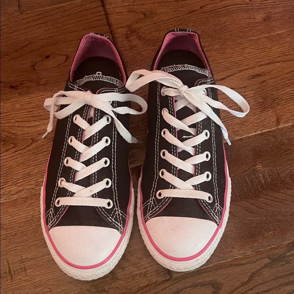Converse Black and Pink Low-Top Sneakers